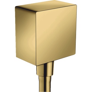 Шланговое подсоединение Hansgrohe Fixfit Square 26455990 с клапаном обратного тока Полированное золото